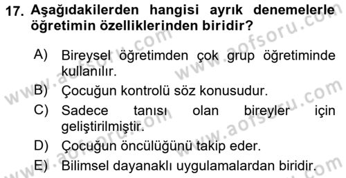 İletişim ve Alternatif İletişim Sistemleri Dersi 2024 - 2025 Yılı Yaz Okulu Sınav Soruları 17. Soru