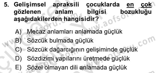 İletişim ve Alternatif İletişim Sistemleri Dersi 2024 - 2025 Yılı Yaz Okulu Sınav Soruları 5. Soru
