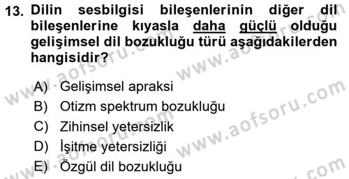 İletişim ve Alternatif İletişim Sistemleri Dersi 2025 - 2026 Yılı (Vize) Ara Sınav Soruları 13. Soru