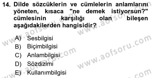 İletişim ve Alternatif İletişim Sistemleri Dersi 2025 - 2026 Yılı (Vize) Ara Sınav Soruları 14. Soru