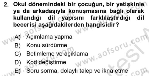 İletişim ve Alternatif İletişim Sistemleri Dersi 2025 - 2026 Yılı (Vize) Ara Sınav Soruları 2. Soru