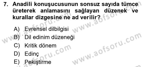 İletişim ve Alternatif İletişim Sistemleri Dersi 2025 - 2026 Yılı (Vize) Ara Sınav Soruları 7. Soru