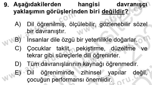 İletişim ve Alternatif İletişim Sistemleri Dersi 2025 - 2026 Yılı (Vize) Ara Sınav Soruları 9. Soru