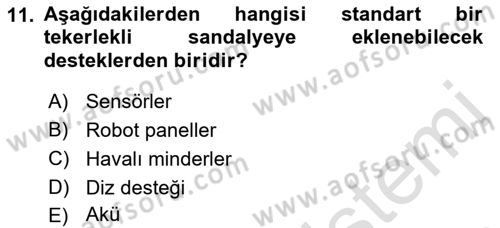 Temel Bakım ve Rehabilitasyon 1 Dersi 2018 - 2019 Yılı 3 Ders Sınav Soruları 11. Soru