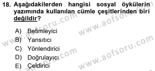 Temel Bakım ve Rehabilitasyon 1 Dersi 2018 - 2019 Yılı 3 Ders Sınav Soruları 18. Soru