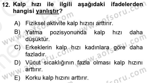 Temel Bakım ve Rehabilitasyon 1 Dersi 2018 - 2019 Yılı (Vize) Ara Sınav Soruları 12. Soru