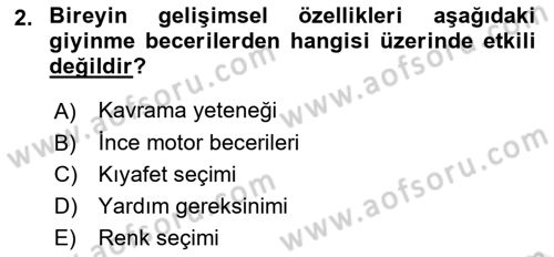 Temel Bakım ve Rehabilitasyon 1 Dersi 2018 - 2019 Yılı (Final) Dönem Sonu Sınav Soruları 2. Soru