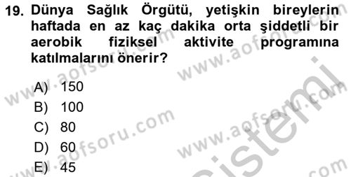 Temel Bakım ve Rehabilitasyon 1 Dersi 2018 - 2019 Yılı Yaz Okulu Sınav Soruları 19. Soru