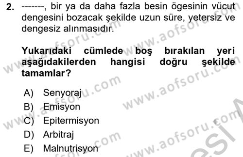 Temel Bakım ve Rehabilitasyon 1 Dersi 2018 - 2019 Yılı Yaz Okulu Sınav Soruları 2. Soru