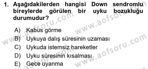 Temel Bakım ve Rehabilitasyon 1 Dersi 2021 - 2022 Yılı (Vize) Ara Sınav Soruları 1. Soru
