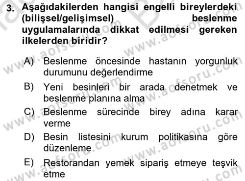 Temel Bakım ve Rehabilitasyon 1 Dersi 2021 - 2022 Yılı (Vize) Ara Sınav Soruları 3. Soru