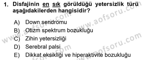 Temel Bakım ve Rehabilitasyon 1 Dersi 2021 - 2022 Yılı (Final) Dönem Sonu Sınav Soruları 1. Soru