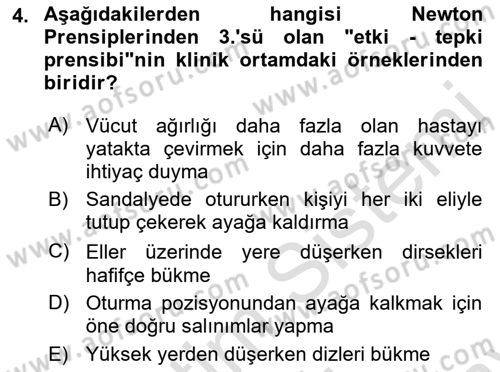 Temel Bakım ve Rehabilitasyon 1 Dersi 2021 - 2022 Yılı (Final) Dönem Sonu Sınav Soruları 4. Soru
