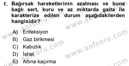 Temel Bakım ve Rehabilitasyon 1 Dersi 2021 - 2022 Yılı Yaz Okulu Sınav Soruları 1. Soru
