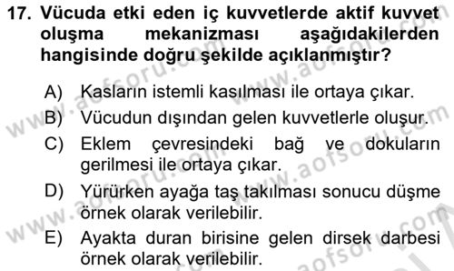 Temel Bakım ve Rehabilitasyon 1 Dersi 2023 - 2024 Yılı (Vize) Ara Sınav Soruları 17. Soru