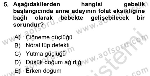 Temel Bakım ve Rehabilitasyon 1 Dersi 2023 - 2024 Yılı (Vize) Ara Sınav Soruları 5. Soru