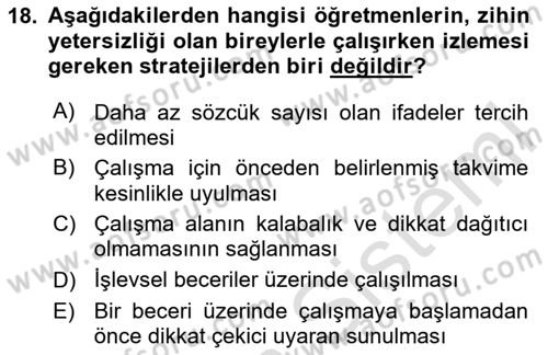Temel Bakım ve Rehabilitasyon 1 Dersi 2023 - 2024 Yılı (Final) Dönem Sonu Sınav Soruları 18. Soru
