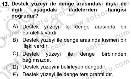Temel Bakım ve Rehabilitasyon 1 Dersi 2024 - 2025 Yılı (Vize) Ara Sınav Soruları 13. Soru
