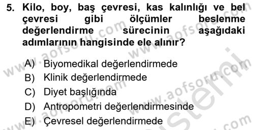 Temel Bakım ve Rehabilitasyon 1 Dersi 2025 - 2026 Yılı (Vize) Ara Sınav Soruları 5. Soru