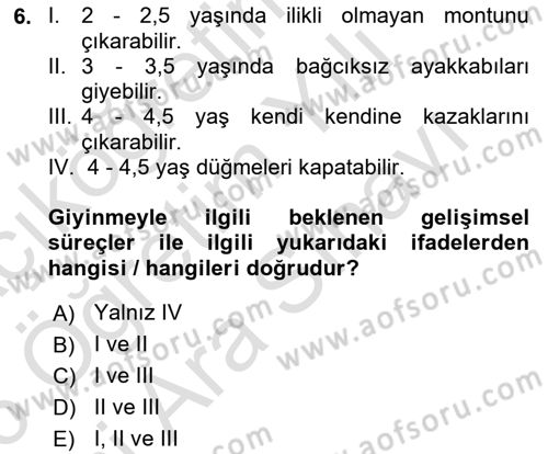 Temel Bakım ve Rehabilitasyon 1 Dersi 2025 - 2026 Yılı (Vize) Ara Sınav Soruları 6. Soru
