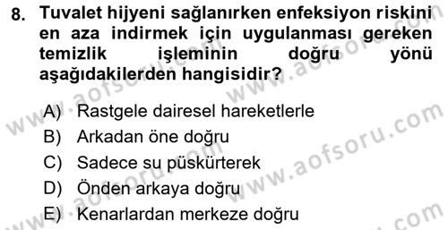 Temel Bakım ve Rehabilitasyon 1 Dersi 2025 - 2026 Yılı (Vize) Ara Sınav Soruları 8. Soru