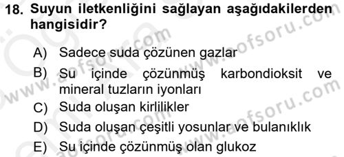 Temel Beslenme İlkeleri Dersi 2017 - 2018 Yılı (Vize) Ara Sınav Soruları 18. Soru