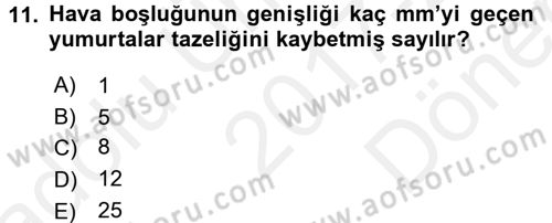 Temel Beslenme İlkeleri Dersi 2017 - 2018 Yılı (Final) Dönem Sonu Sınav Soruları 11. Soru