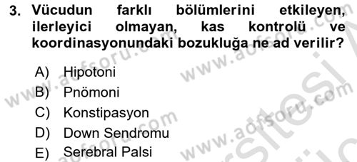 Temel Beslenme İlkeleri Dersi 2018 - 2019 Yılı 3 Ders Sınav Soruları 3. Soru