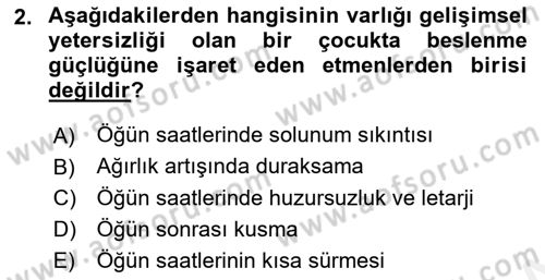 Temel Beslenme İlkeleri Dersi 2018 - 2019 Yılı (Final) Dönem Sonu Sınav Soruları 2. Soru