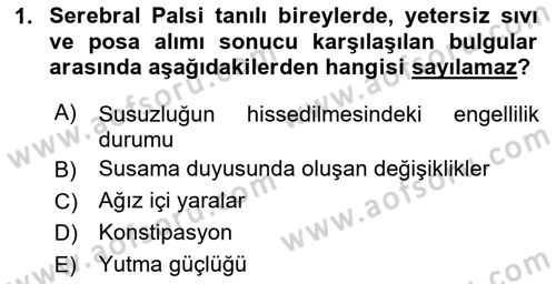 Temel Beslenme İlkeleri Dersi 2020 - 2021 Yılı Yaz Okulu Sınav Soruları 1. Soru