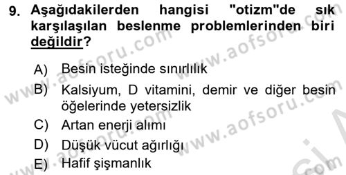 Temel Beslenme İlkeleri Dersi 2021 - 2022 Yılı (Final) Dönem Sonu Sınav Soruları 9. Soru