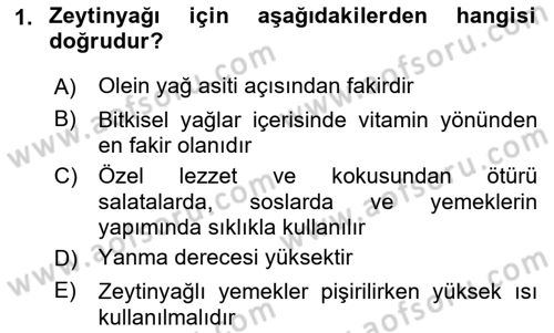 Temel Beslenme İlkeleri Dersi 2022 - 2023 Yılı Yaz Okulu Sınav Soruları 1. Soru