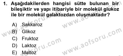 Temel Beslenme İlkeleri Dersi 2023 - 2024 Yılı (Vize) Ara Sınav Soruları 1. Soru