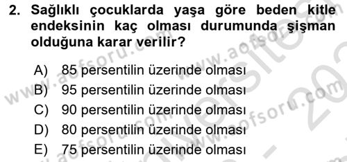 Temel Beslenme İlkeleri Dersi 2023 - 2024 Yılı (Final) Dönem Sonu Sınav Soruları 2. Soru