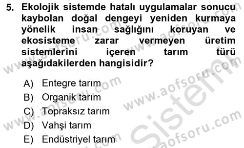 Temel Beslenme İlkeleri Dersi 2024 - 2025 Yılı (Vize) Ara Sınav Soruları 5. Soru