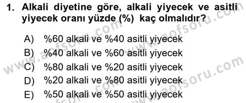 Temel Beslenme İlkeleri Dersi 2025 - 2026 Yılı (Final) Dönem Sonu Sınav Soruları 1. Soru