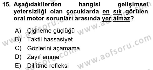 Temel Beslenme İlkeleri Dersi 2025 - 2026 Yılı (Final) Dönem Sonu Sınav Soruları 15. Soru