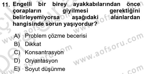 Temel Bakım ve Rehabilitasyon 2 Dersi 2018 - 2019 Yılı 3 Ders Sınav Soruları 11. Soru