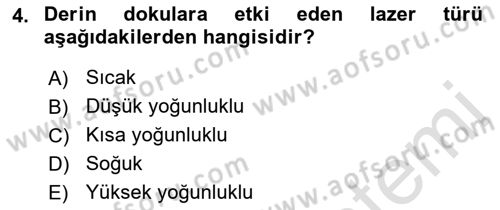 Temel Bakım ve Rehabilitasyon 2 Dersi 2018 - 2019 Yılı 3 Ders Sınav Soruları 4. Soru