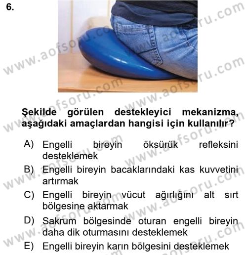 Temel Bakım ve Rehabilitasyon 2 Dersi 2018 - 2019 Yılı 3 Ders Sınav Soruları 6. Soru