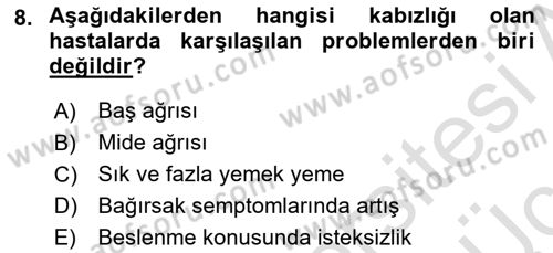 Temel Bakım ve Rehabilitasyon 2 Dersi 2018 - 2019 Yılı 3 Ders Sınav Soruları 8. Soru