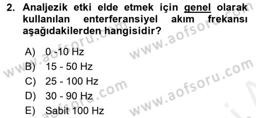 Temel Bakım ve Rehabilitasyon 2 Dersi 2018 - 2019 Yılı (Vize) Ara Sınav Soruları 2. Soru