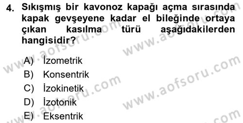 Temel Bakım ve Rehabilitasyon 2 Dersi Ara Sınavı Deneme Sınav Soruları 4. Soru
