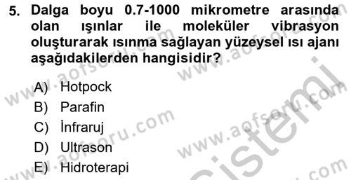 Temel Bakım ve Rehabilitasyon 2 Dersi 2018 - 2019 Yılı Yaz Okulu Sınav Soruları 5. Soru