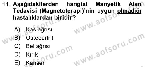 Temel Bakım ve Rehabilitasyon 2 Dersi Ara Sınavı Deneme Sınav Soruları 11. Soru