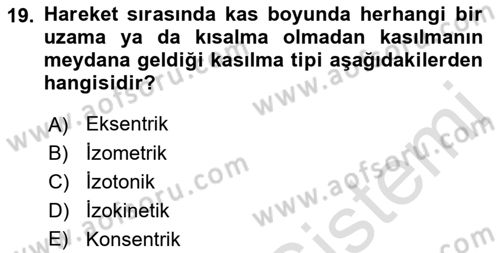Temel Bakım ve Rehabilitasyon 2 Dersi Ara Sınavı Deneme Sınav Soruları 19. Soru