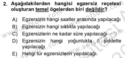 Temel Bakım ve Rehabilitasyon 2 Dersi 2019 - 2020 Yılı (Final) Dönem Sonu Sınav Soruları 2. Soru