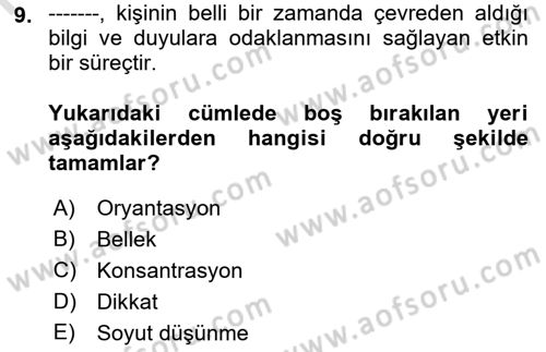Temel Bakım ve Rehabilitasyon 2 Dersi 2019 - 2020 Yılı (Final) Dönem Sonu Sınav Soruları 9. Soru