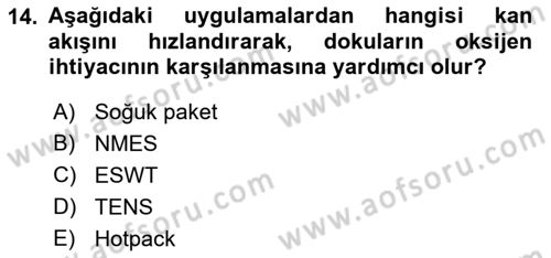 Temel Bakım ve Rehabilitasyon 2 Dersi Ara Sınavı Deneme Sınav Soruları 14. Soru