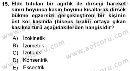 Temel Bakım ve Rehabilitasyon 2 Dersi Ara Sınavı Deneme Sınav Soruları 15. Soru
